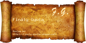 Finály Gyula névjegykártya